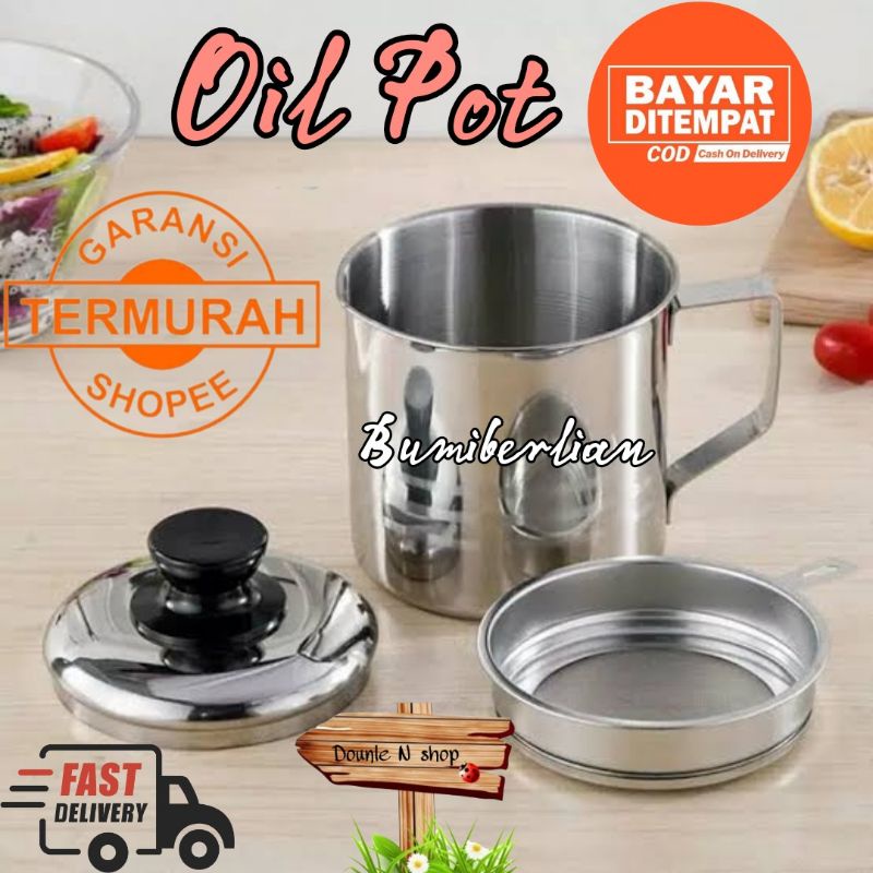 Saringan Minyak/ Oil Pot/ Mini Gelas Saringan Minyak TRI J