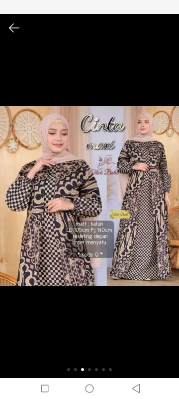 Gamis Batik Lawasan Mega Mendung Seno Parang   2821