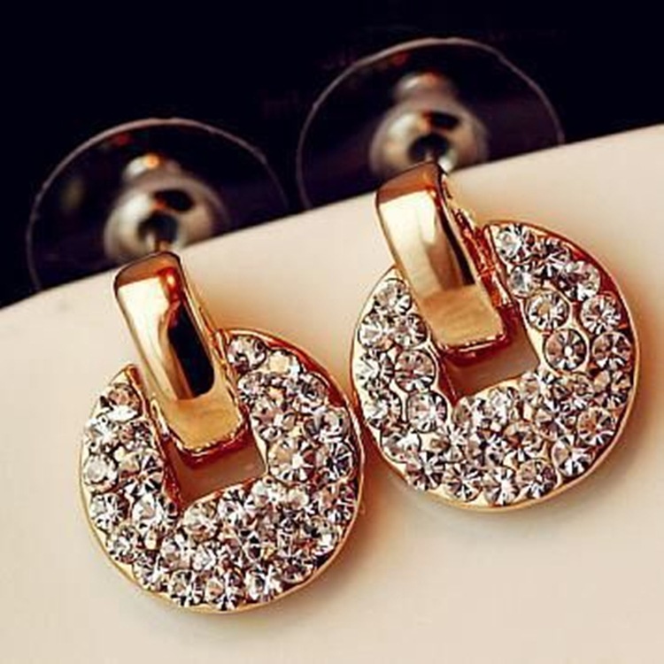 Anting fashion wanita bentuk koin keberuntungan lucky coin model korea terbaru imut lucu cantik