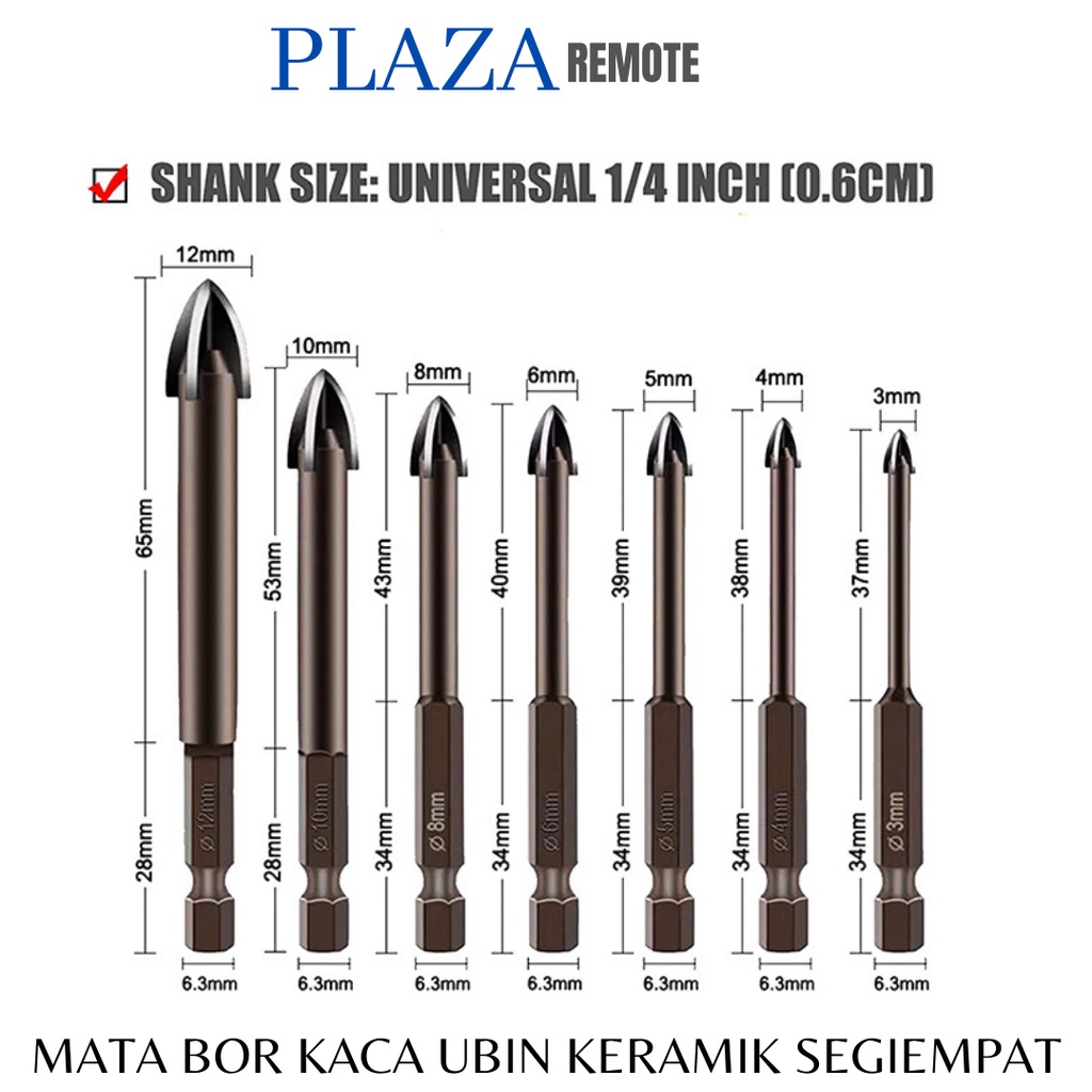 4 MM MATA BOR TOMBAK KERAMIK KACA MARMER GRANIT POSELEN SEGITIGA ALLOY