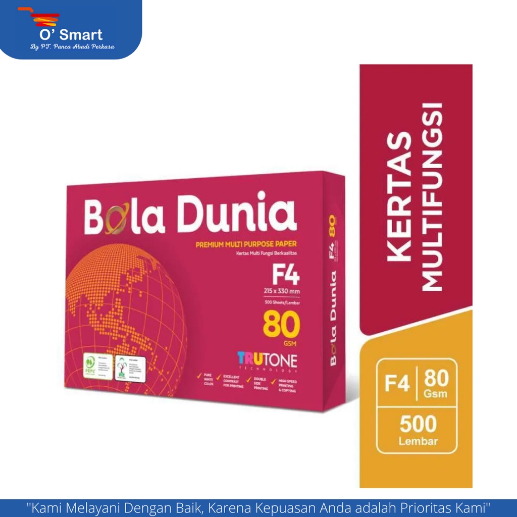 

BOLA DUNIA Kertas Folio F4 80gsm Per rim