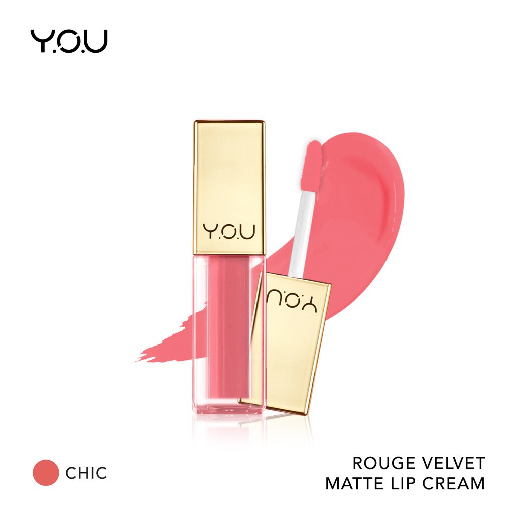 YOU - Rouge Velvet Matte Lip Cream - The Gold One / Lipcream Lipstick Lipstik-01 Chic