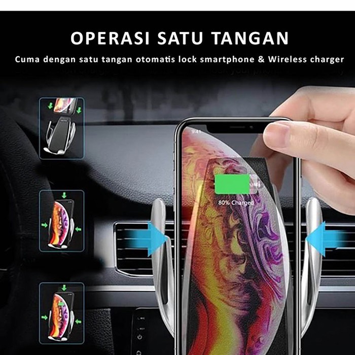 Dudukan Ponsel Sensor Pintar Wireless Charge