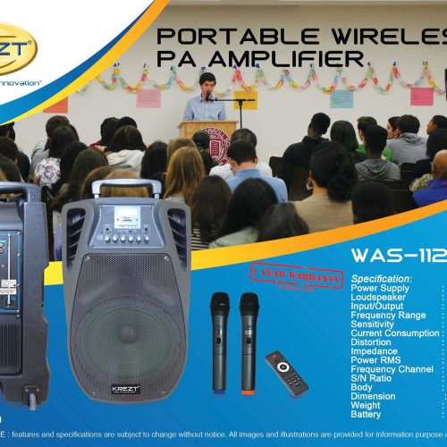 KREZT WAS-112FV - PORTABLE SOUND SYSTEM
