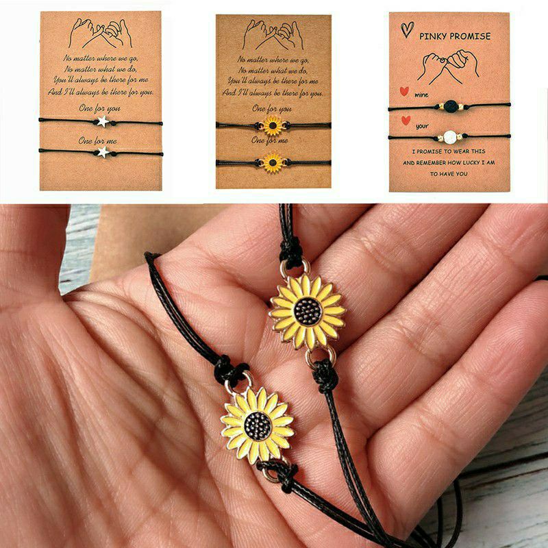 2pcs Gelang Matahari || Gelang Sunflower Gelang Tali Persahabatan || Wanita & Pria
