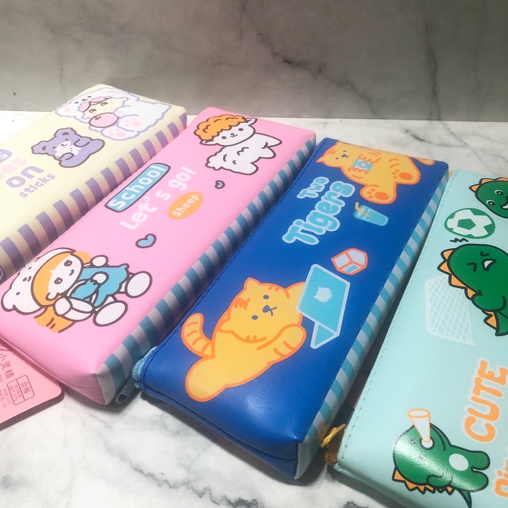 636 - Tempat Pensil Motif Hewan Lucu Dinosaurus / Tepak Pensil Wadah Alat Tulis Stationery Perlengka