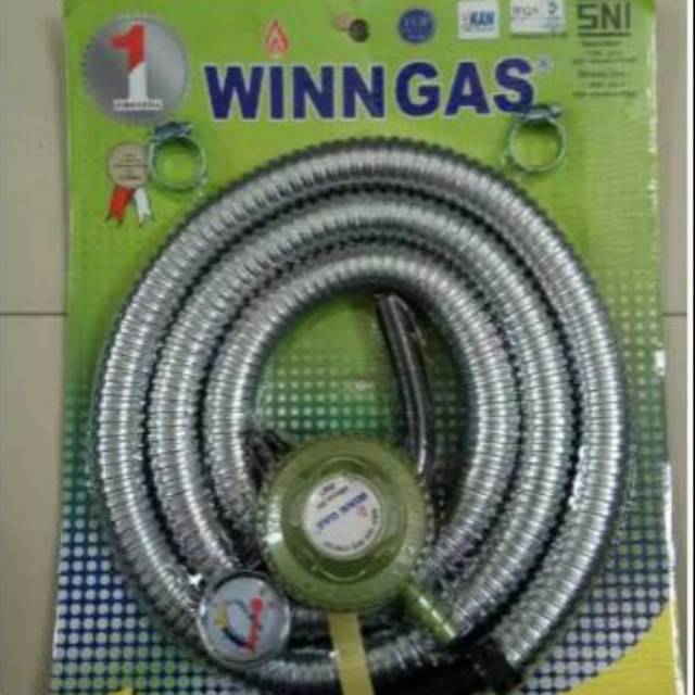 Paket regulator selang gas WINN GAS 1.8 meter