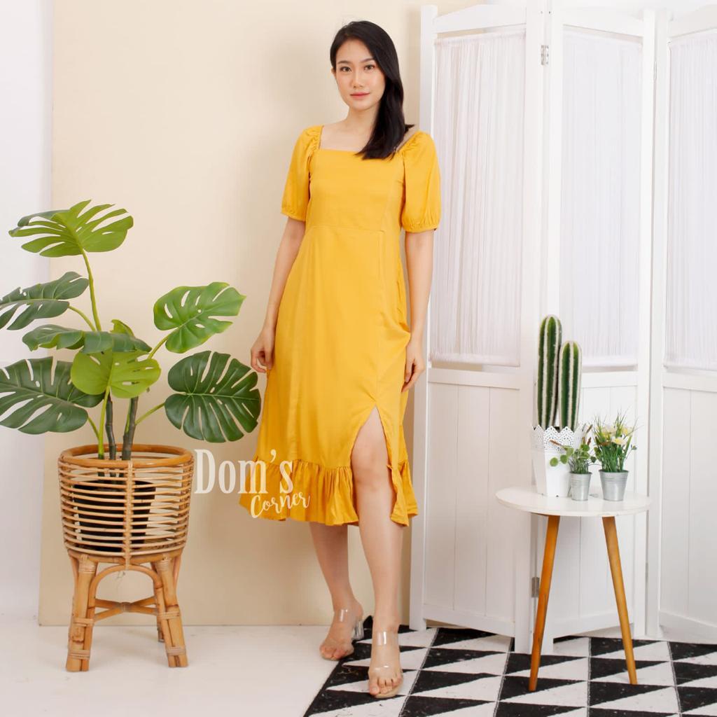 Domcorner - Gigi dress - puff sleeve dress - dress ruffle ala korea - korean dress - multiways dress