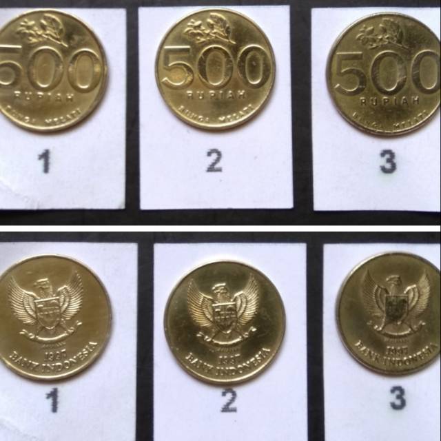  Uang  koin Rp  500  Bunga Melati tahun 1997 3 keping 