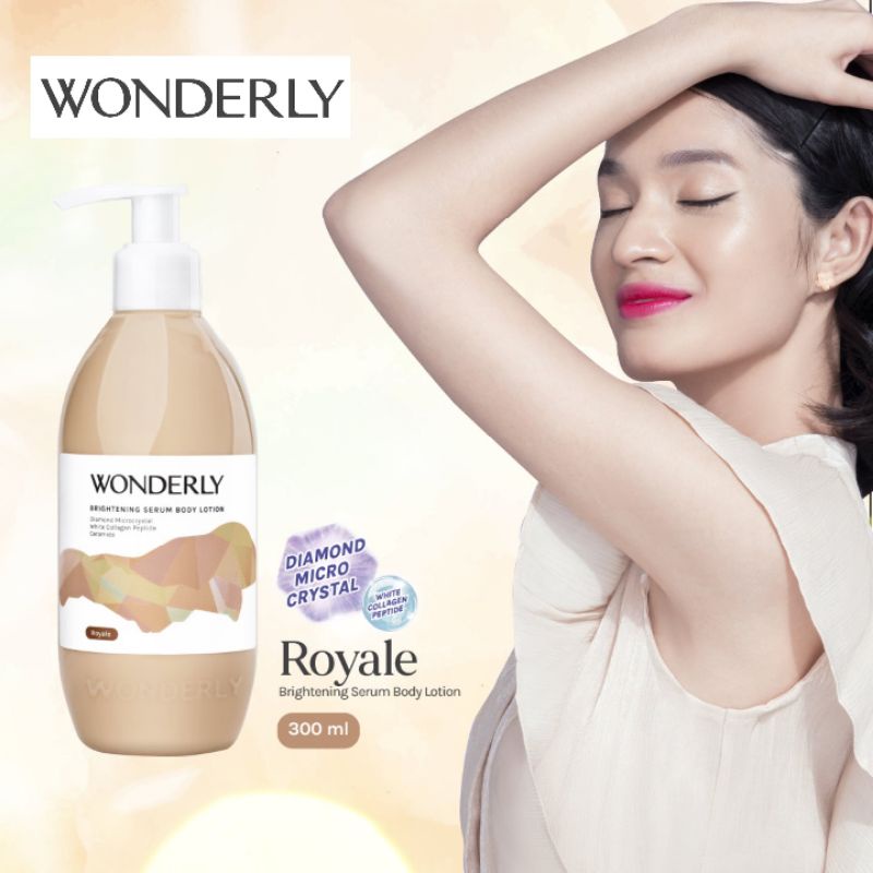 Wonderly Royale Kuning Brightening Serum Body Lotion Tubuh 300 ml terinspirasi Wangi Mewah parfum dunia Perawatan Kecantikan Badan