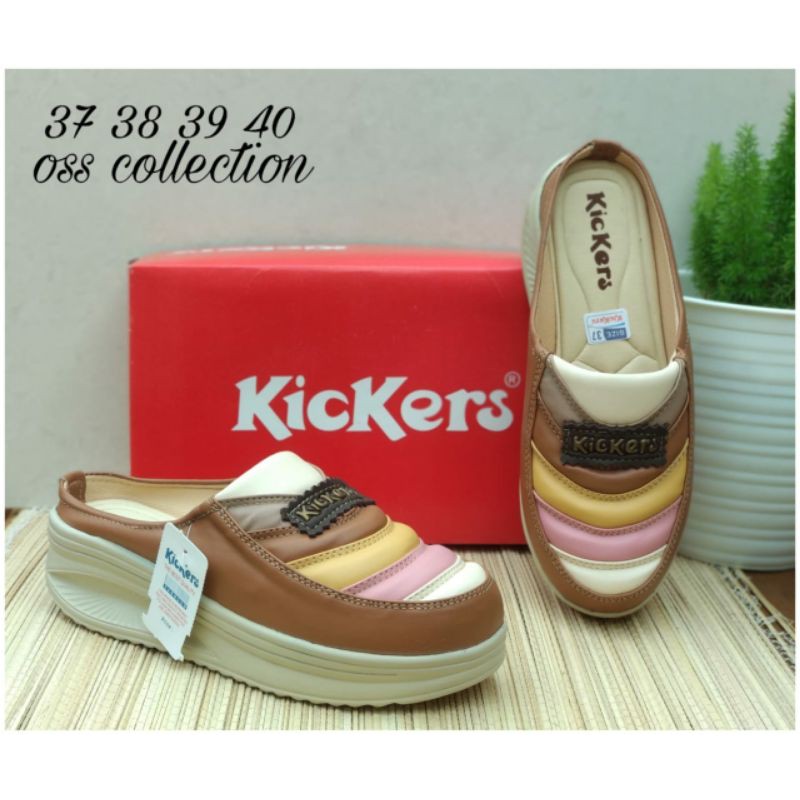 WEDGES SEPATU SLOP PELANGI KICKERS | TINGGI 5 CM