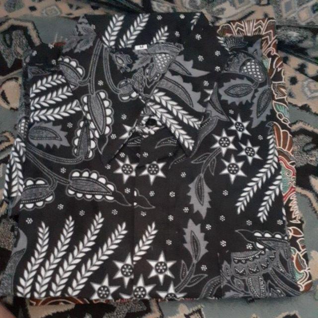 Batik Couple Pria Wanita Motif Manggar Abu