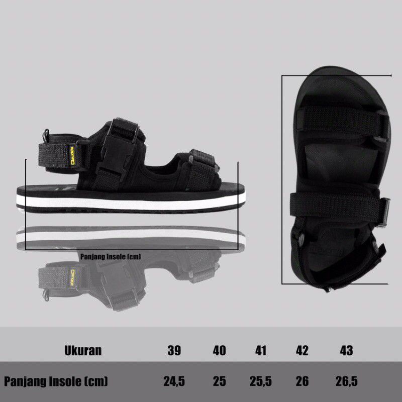 Sandal Gunung Pria Wanita Casual Full Black Ayola Shoes