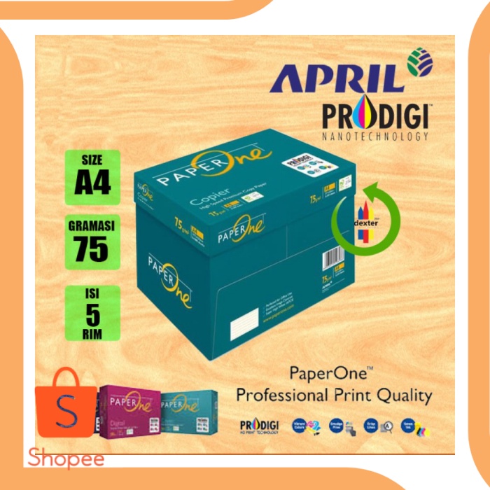 

5 RIM 1 BOX KERTAS A4 75GR PAPERONE BMO COPYPAPER A4 70GR IK - A47