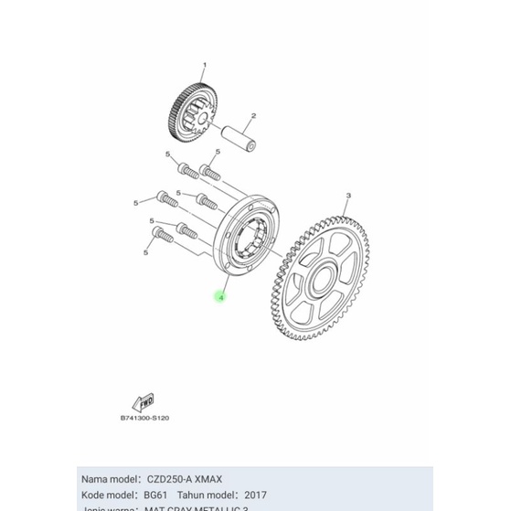 ONE WAY STARTER STATER XMAX X MAX ASLI ORI YAMAHA B74 E5590 00