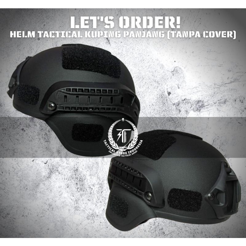 Helm Tactical ABS Versi Kuping Panjang (Tanpa Cover Helm)