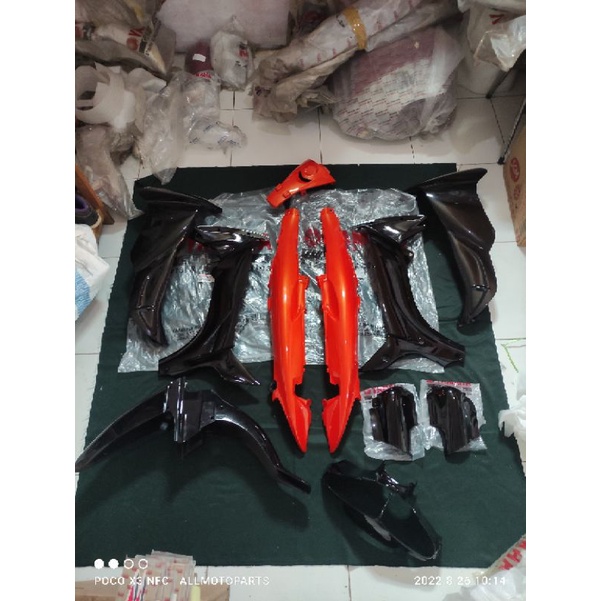 bodi body cover set halus fullset jupiter z orange hitam tahun 2003-2005 original yamaha genuine par