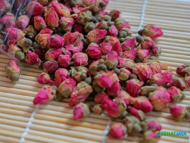 Teh bunga mawar Rose bud tea dried flower kuncup herbal