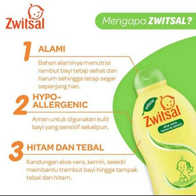 ZWITSAL Baby Hair Lotion / Lotion Penyubur Rambut Bayi Aloe Vera Kemiri Seledri Minyak Rambut Bayi