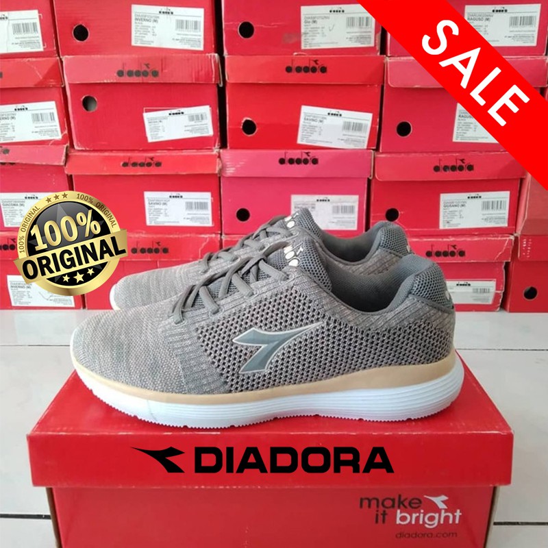 Sepatu Running Wanita Diadora Imola DIAX9F0107GH - Grey Peach ORI