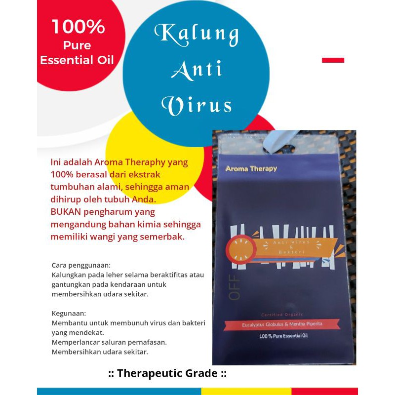 Kalung Anti Virus - anti covid - Essential Oil Eucalyptus Peppermint