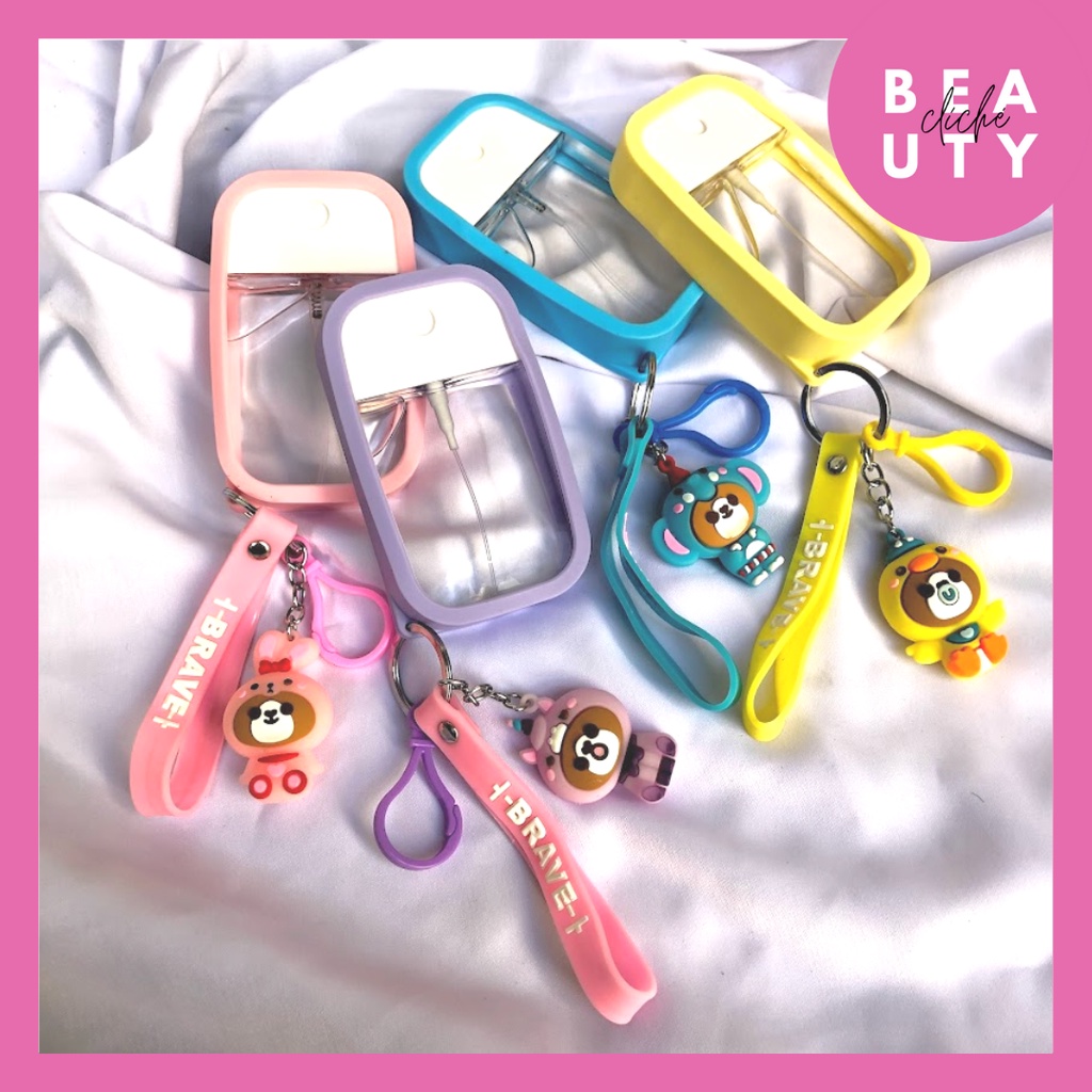 Hand Sanitizer Spray Botol Kotak V2 Pocket Gantung Touchland Silikon 50ml CUTE BEAR MURAH