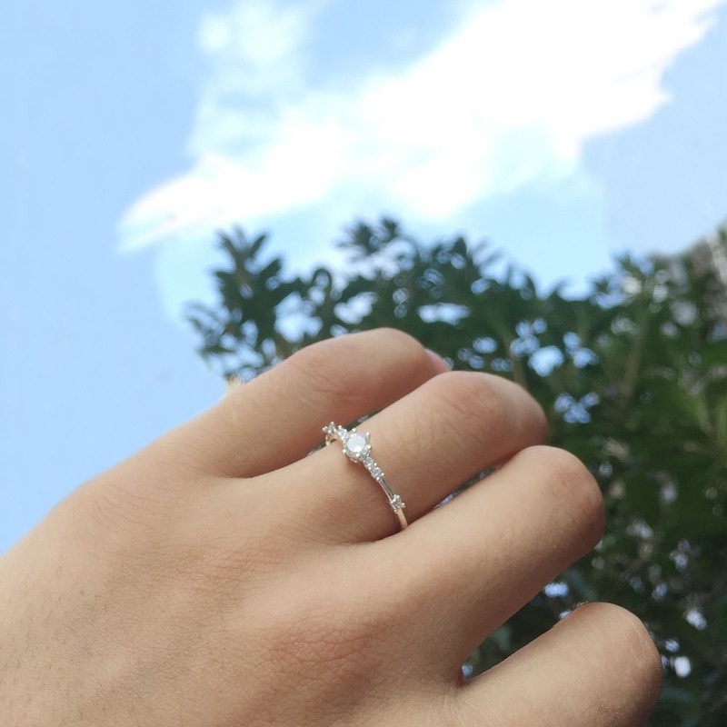 Small diamond ring version simple ring tail ring micro-inlaid zircon ins wind ring