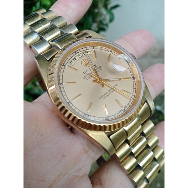 Rolex Oyster Perpetual Day Date mesin ETA Swiss 12600 President prelove dan Rado Quartz ladies