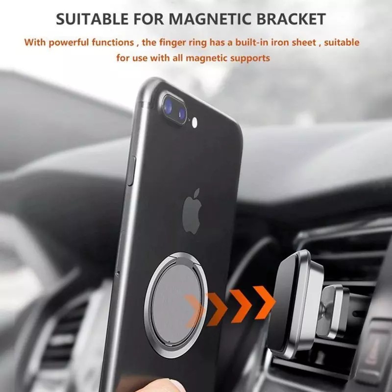 Ring Stand Holder Magnetik Ultra Tipis Bentuk Oval Warna Silver Untuk Handphone