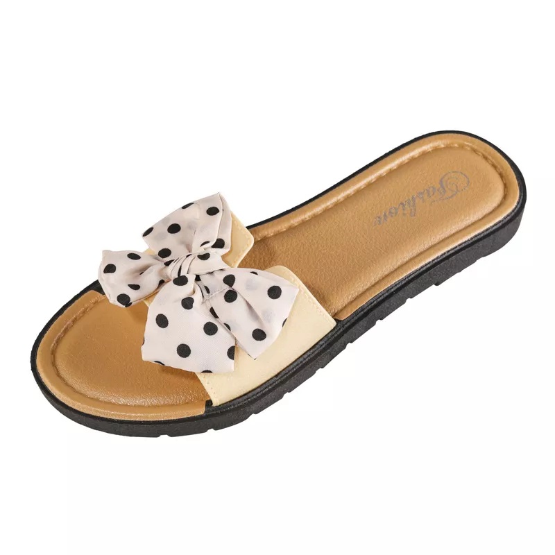 (GS) SANDAL WANITA MOTIF PITA POLKADOT SANDAL SELOP WANITA FLAT