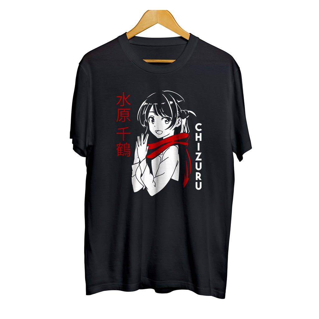 Kaos distro anime MIZUHARA CHIZURU NEW WAIFU KAWAIII - KANOJO OKARISHIMASU material cotton combed 30