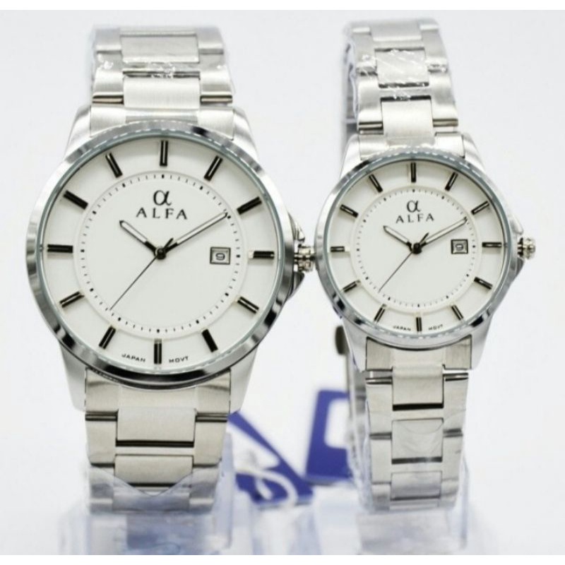 JAM TANGAN COUPLE ALFA 88132 PREMIUM WATER PROFF