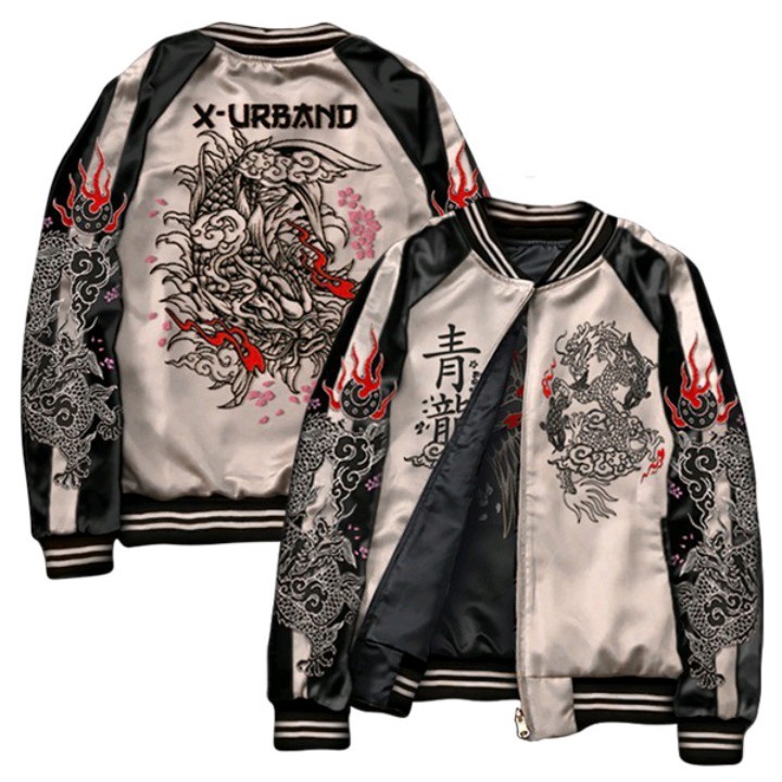 jaket sukajan pria X Urban/jaket sukajan pria 2in1 dragon koi