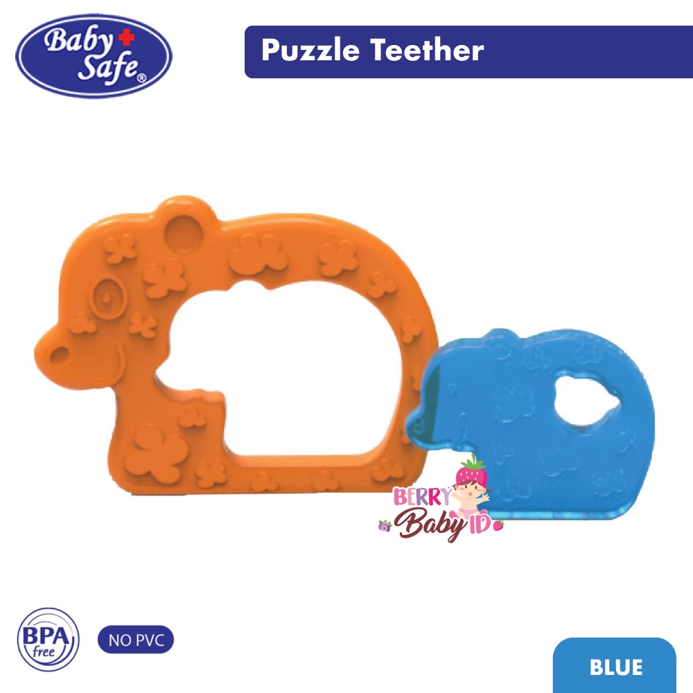 Baby Safe 2-in-1 Puzzle Teether Gigitan Bayi Isi Air Steril TT008 BBS088 Berry Mart