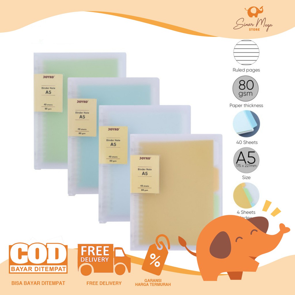

Joyko Binder Note Trasparant A5-TP-P519 Buku Binder A5 Loose Leaf Lucu Murah