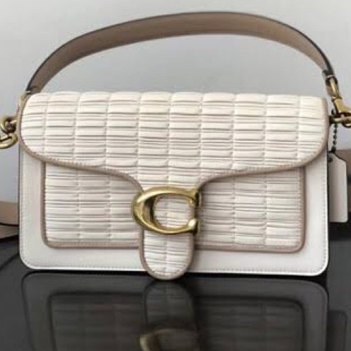 Coach Tabby Shoulder Bag 26 with Pleating Brass Chalk