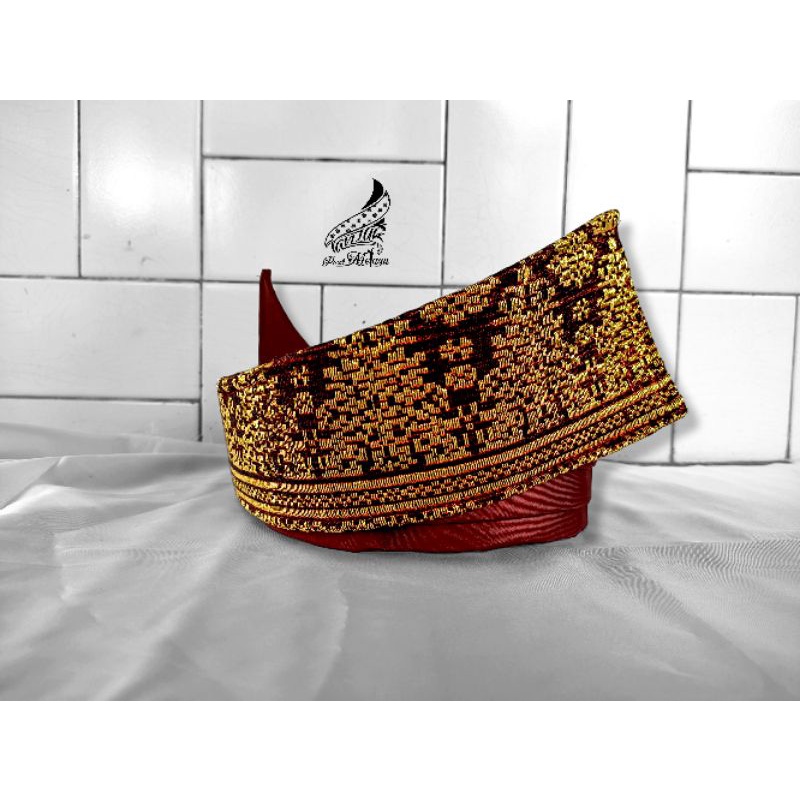 Tanjak melayu lis songket tenun asli