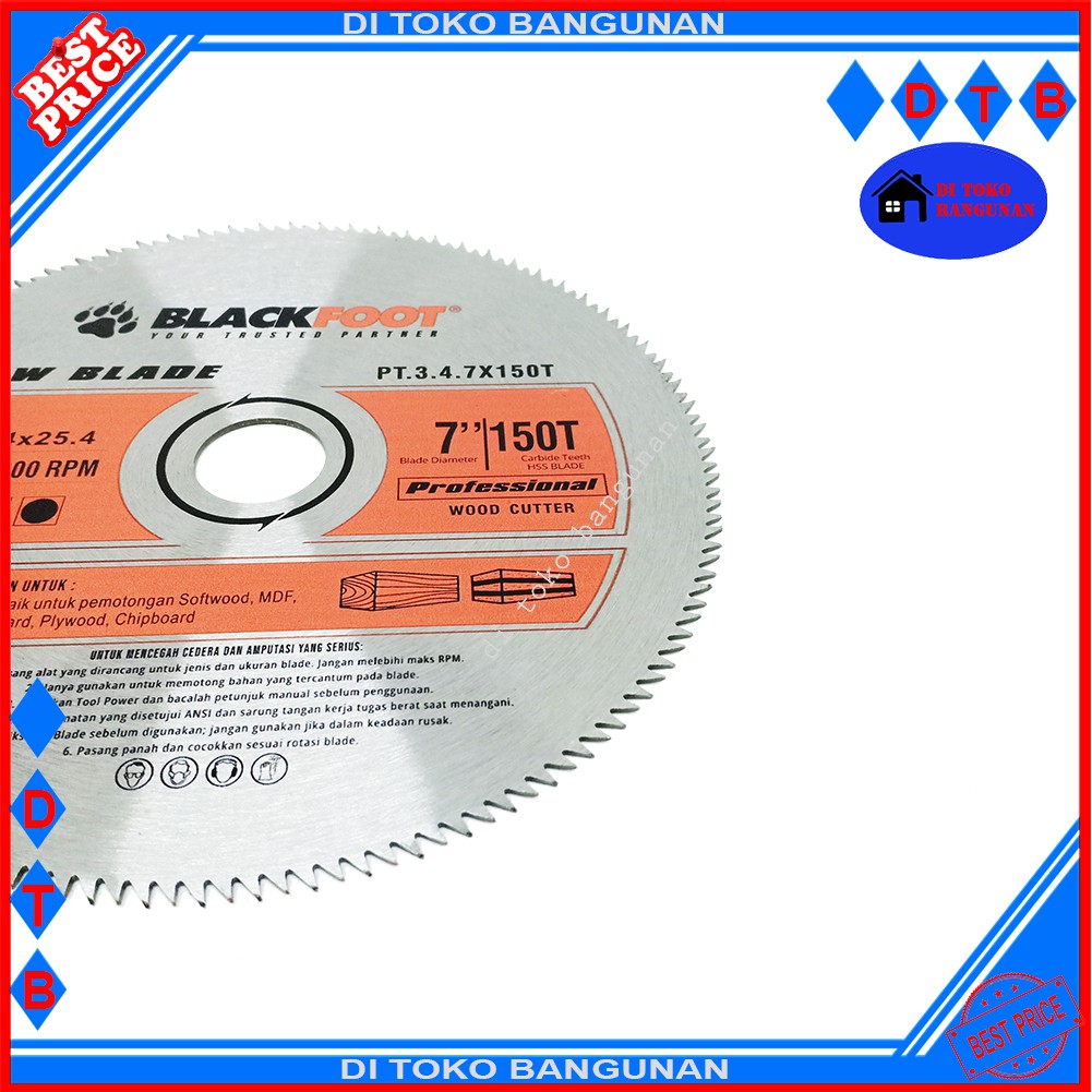 Mata Potong Kayu Saw Blade 7X80T Blackfoot