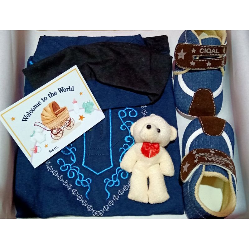 hampers akikah bayi laki-laki 0 -12 bulan-Romper navy