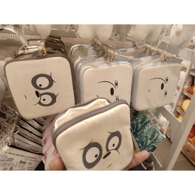 Miniso we bare bears square coin purse dompet mini dompet koin lucu dompet