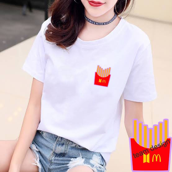 YOURSTYLE1119 - KAOS KARAKTER FRENCH FRIES BAJU KAOS WANITA DISTRO UNISEX OVERSIZE JUMBO KEKINIAN