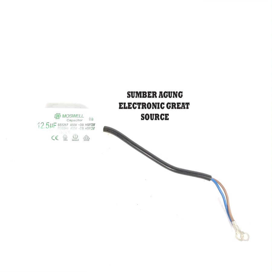 Kapasitor 12.5uf 12UF Moswell Capasitor Tabung Bulat Berkualitas Pompa