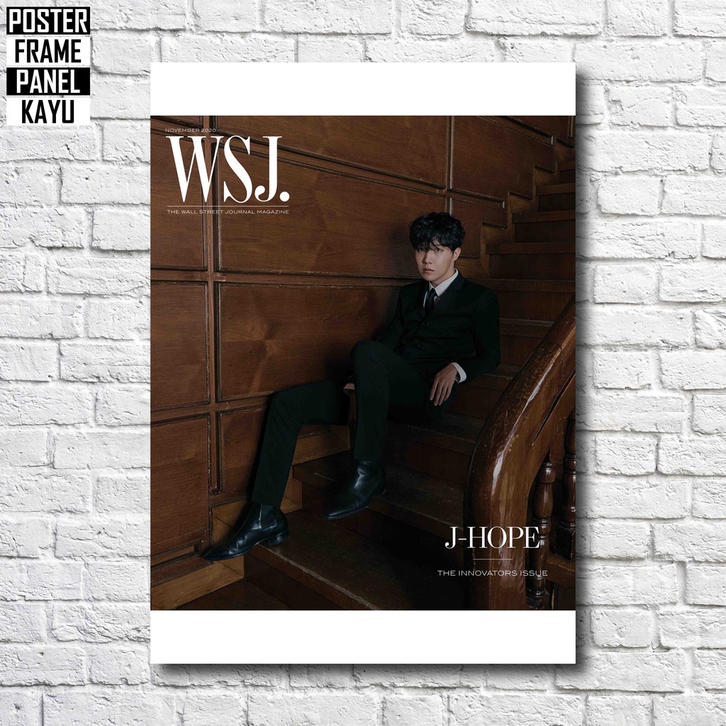 Poster BTS J Hope WSJ Magazine Frame Kayu Solid A4 JHP115