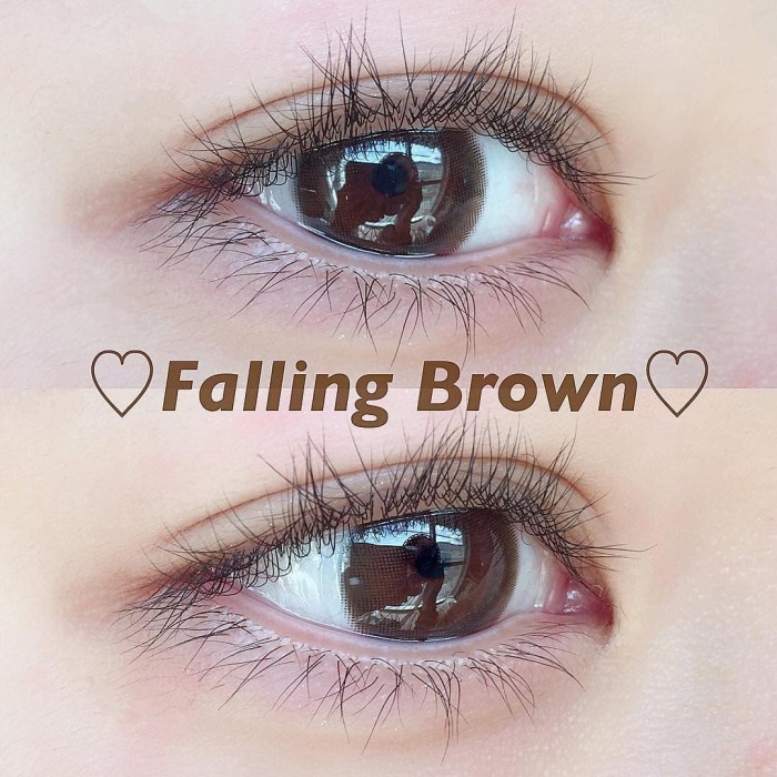 Promo - ORIGINAL SOFTLENS FALLING BROWN KITTY KAWAI NATURAL soflens softlenses - Sedia 1 pasang lens