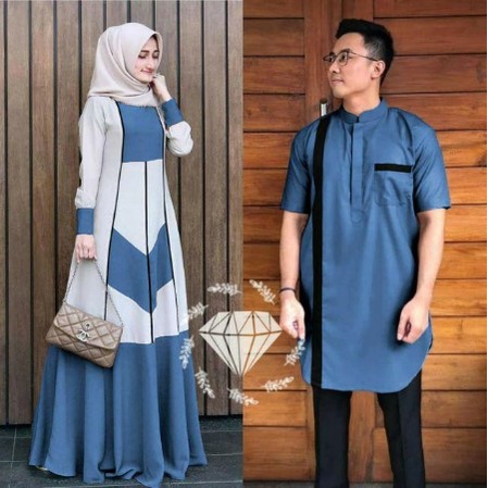 Gamis Couple Kapelan Suami Istri Kemeja jumbo Gamis Jumbo Kapel Muslim Gamis Kondangan Sarimbit Coup