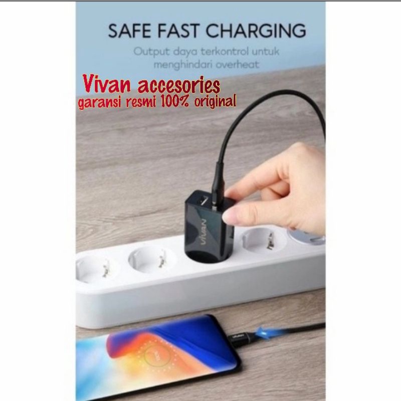 vivan DD02 12W Dual Port Charger 2,4A With Micro USB Kabel Data