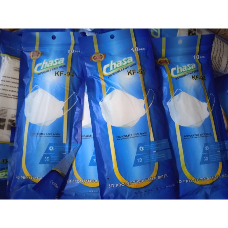 Masker Kf94 Chasa Warna Putih 1Pack Isi 10Pcs