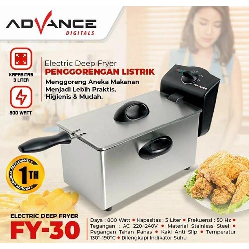 Advance Electric Deep Fryer 3 Lt FY-30 Penggorengan Listrik 6 Lt FY-60