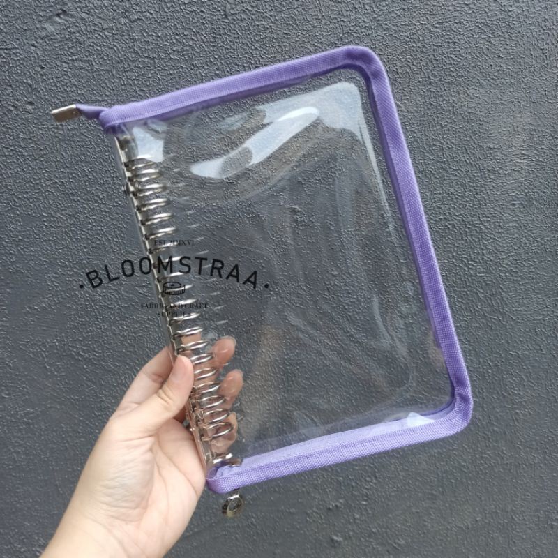 A5R20 Clear Cover Binder Zipper A5 Ring 20 Loose Leaf Mika PVC Transparan