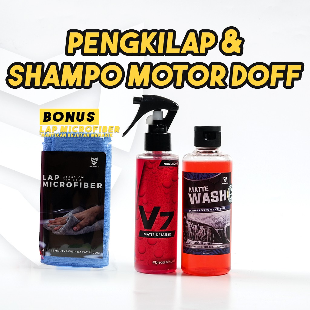 Perawatan Cat Doff Matte Mobil Motor by Mizu Shield V7 Matte Detailer-V7 140 + Shampo 200